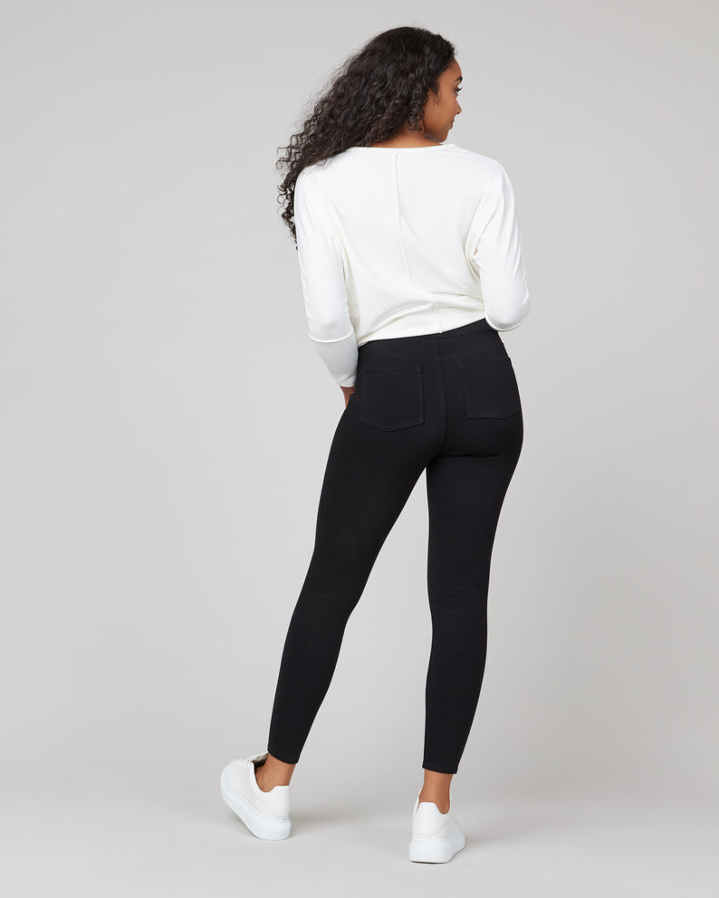 Spanx Jean-ish Mid-rise Stretch Cotton-blend Leggings In White