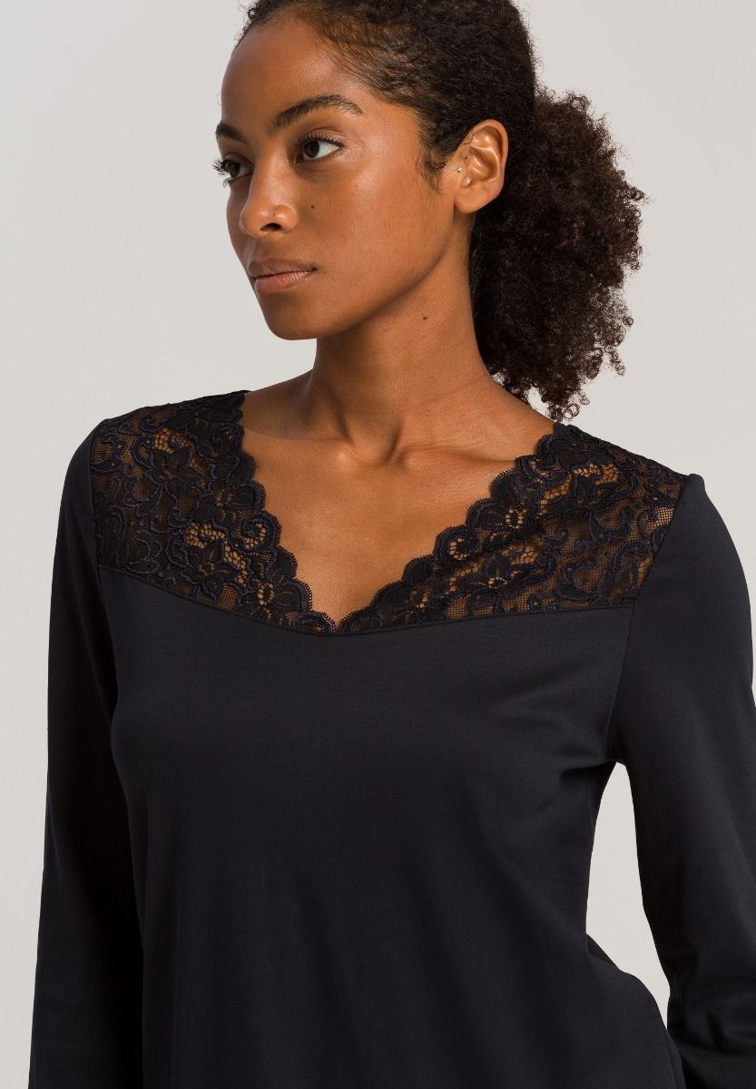 Hanro Moments Long Sleeved Pajama Black
