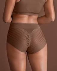 Leonisa Lace Stripe Undetectable Classic Shaper Panty Brown