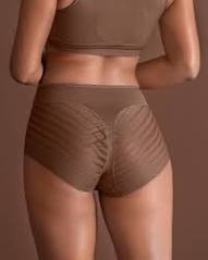 Leonisa Lace Stripe Undetectable Classic Shaper Panty Brown