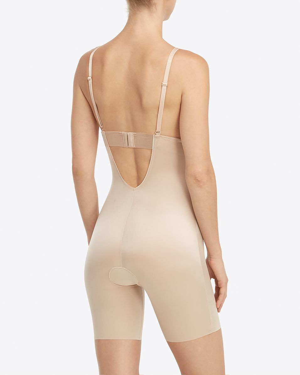 Spanx Suit Your Fancy Plunge Low-Back Mid-Thigh Bodysuit (1520802725953)