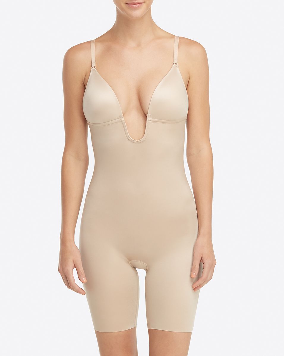 Spanx Suit Your Fancy Plunge Low-Back Mid-Thigh Bodysuit