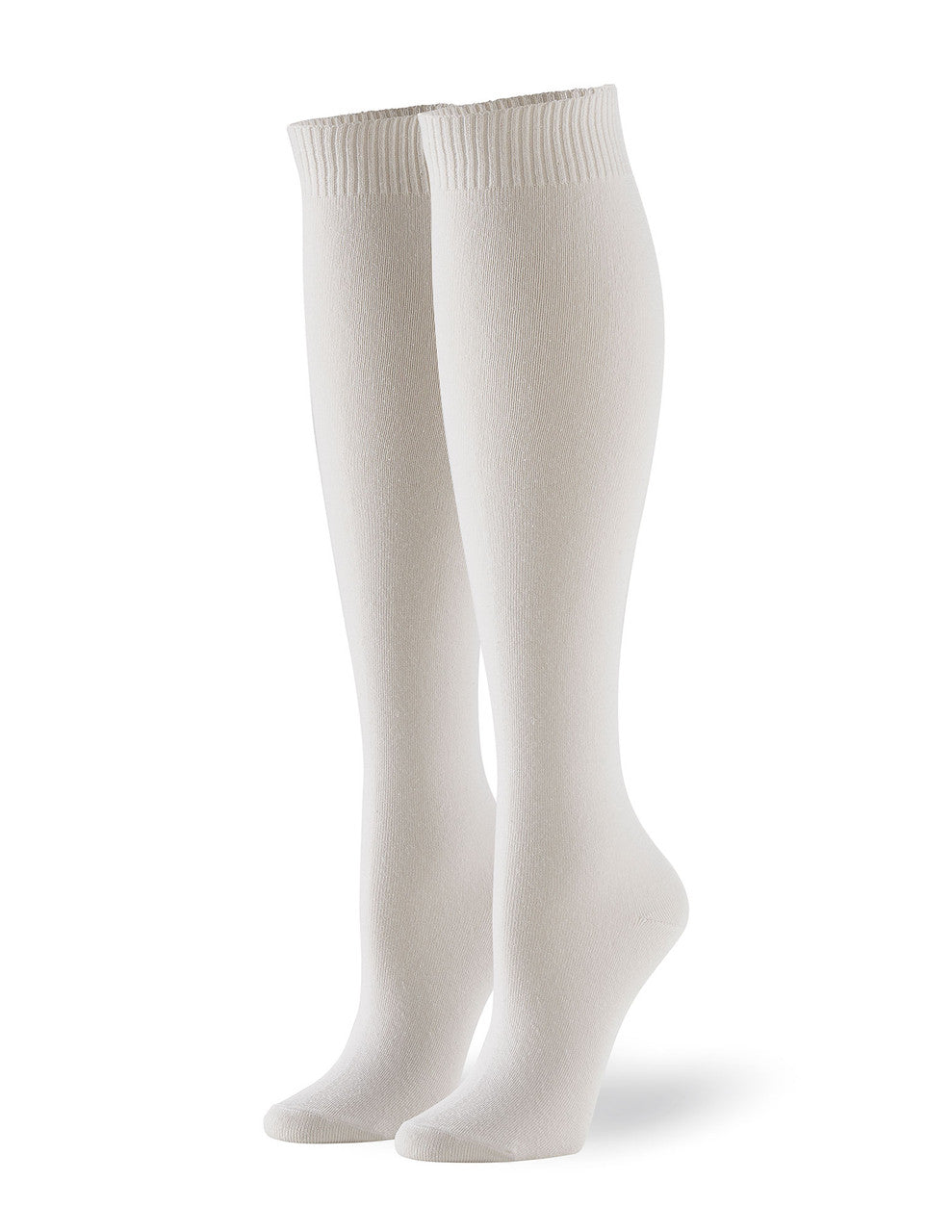 Hue Flat Knit Knee Sock 3 Pack White One Size